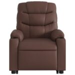 Fauteuil inclinable de massage électrique marron similicuir – Image 6