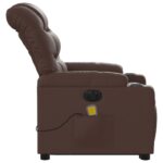 Fauteuil inclinable de massage électrique marron similicuir – Image 7