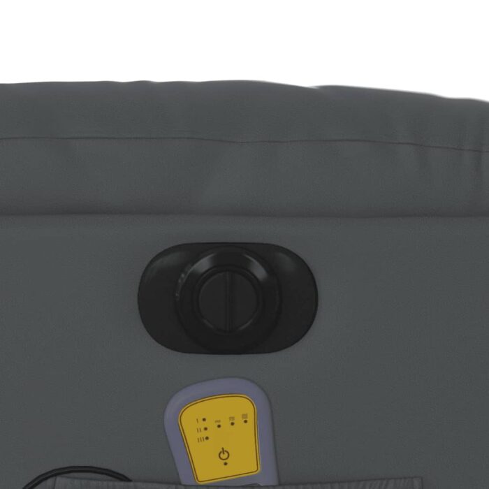 Fauteuil inclinable de massage électrique gris similicuir – Image 10