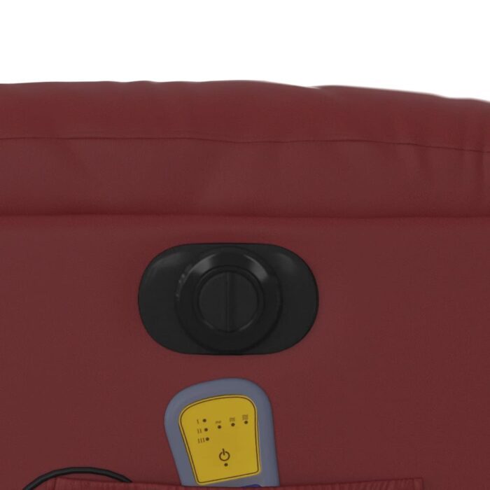 Fauteuil inclinable de massage électrique rouge bordeaux – Image 10