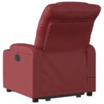 Fauteuil inclinable de massage électrique rouge bordeaux – Image 2