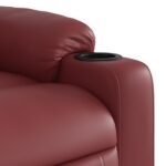Fauteuil inclinable de massage électrique rouge bordeaux – Image 9