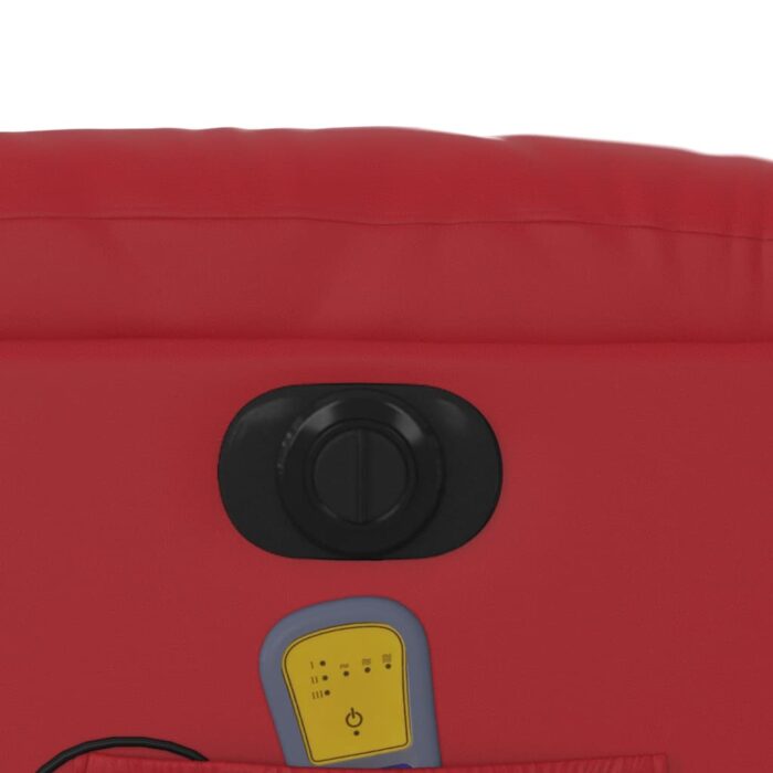 Fauteuil inclinable de massage électrique rouge similicuir – Image 11