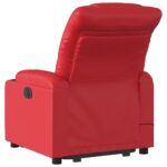 Fauteuil inclinable de massage électrique rouge similicuir – Image 2