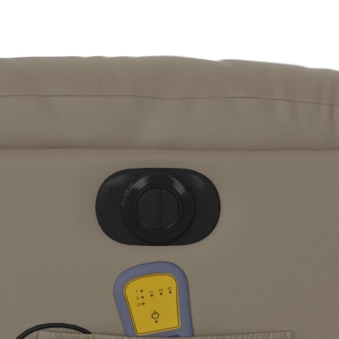 Fauteuil inclinable de massage électrique cappuccino similicuir – Image 10