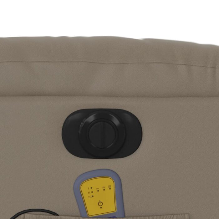 Fauteuil inclinable de massage électrique cappuccino similicuir – Image 11