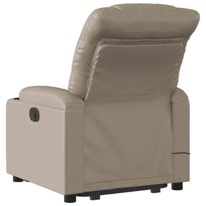 Fauteuil inclinable de massage électrique cappuccino similicuir – Image 2