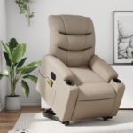 Fauteuil inclinable de massage électrique cappuccino similicuir