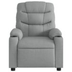 Fauteuil inclinable électrique Gris clair Tissu – Image 6