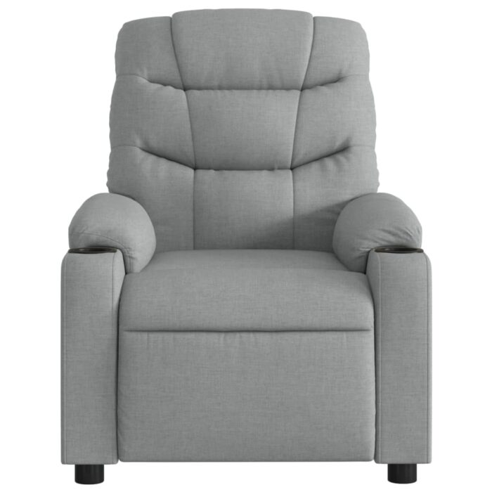 Fauteuil inclinable électrique Gris clair Tissu – Image 6