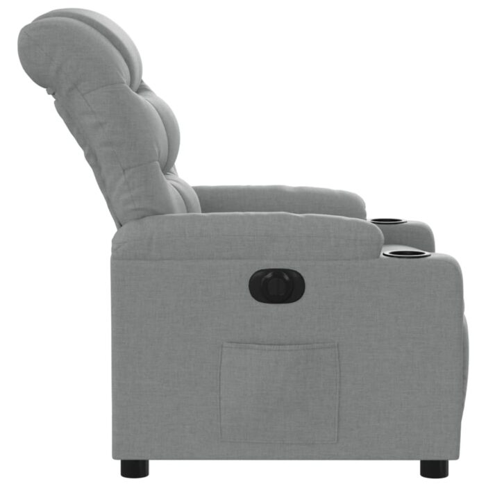 Fauteuil inclinable électrique Gris clair Tissu – Image 7