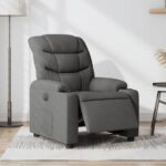 Fauteuil inclinable électrique Gris foncé Tissu