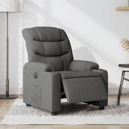 Fauteuil inclinable électrique Gris foncé Tissu