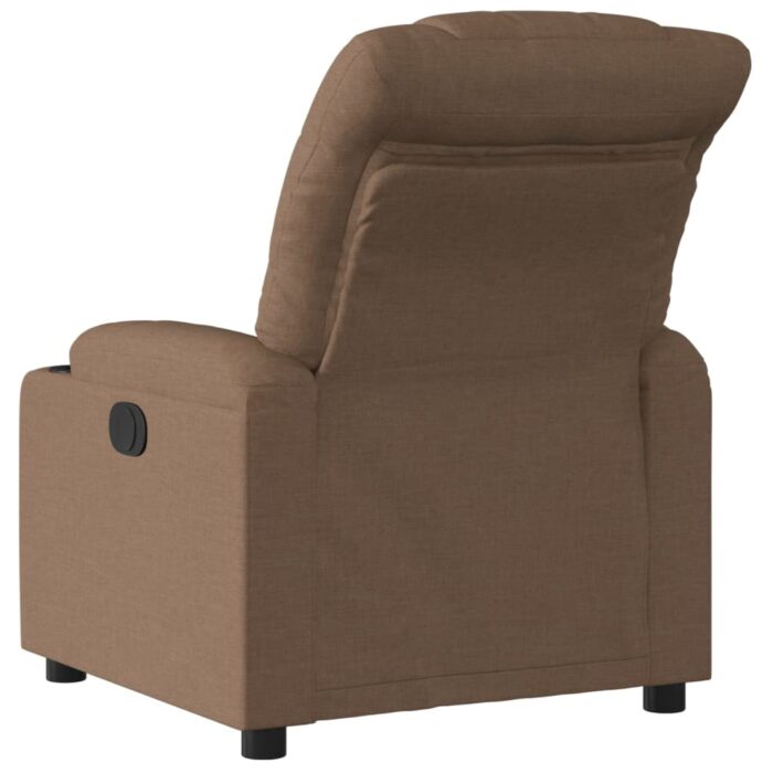 Fauteuil inclinable électrique Marron Tissu – Image 2