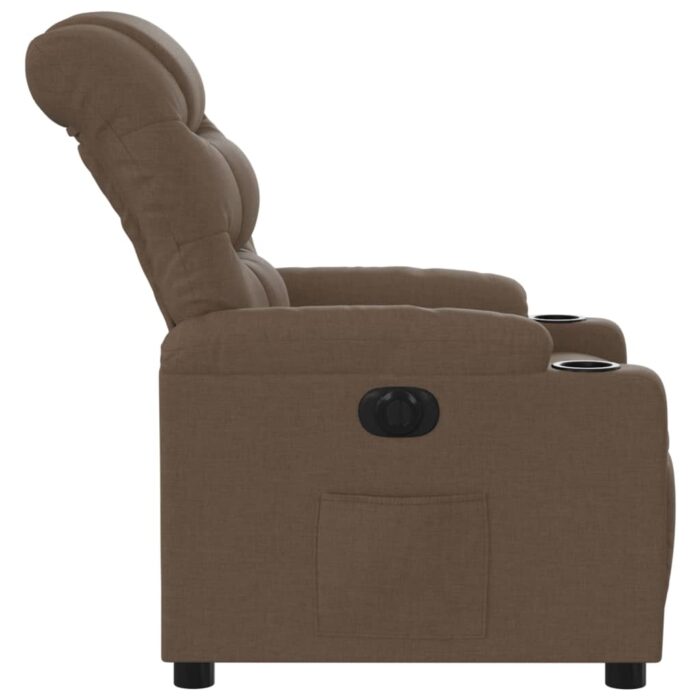 Fauteuil inclinable électrique Marron Tissu – Image 7