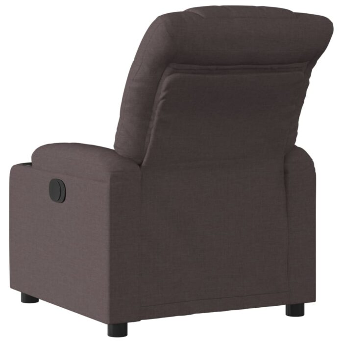 Fauteuil inclinable électrique Marron foncé Tissu – Image 2