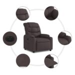 Fauteuil inclinable électrique Marron foncé Tissu – Image 5