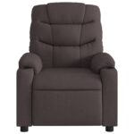 Fauteuil inclinable électrique Marron foncé Tissu – Image 6
