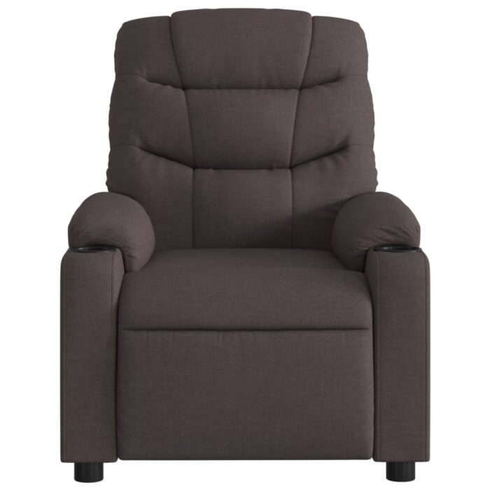Fauteuil inclinable électrique Marron foncé Tissu – Image 6