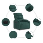 Fauteuil inclinable électrique Vert foncé Tissu – Image 5