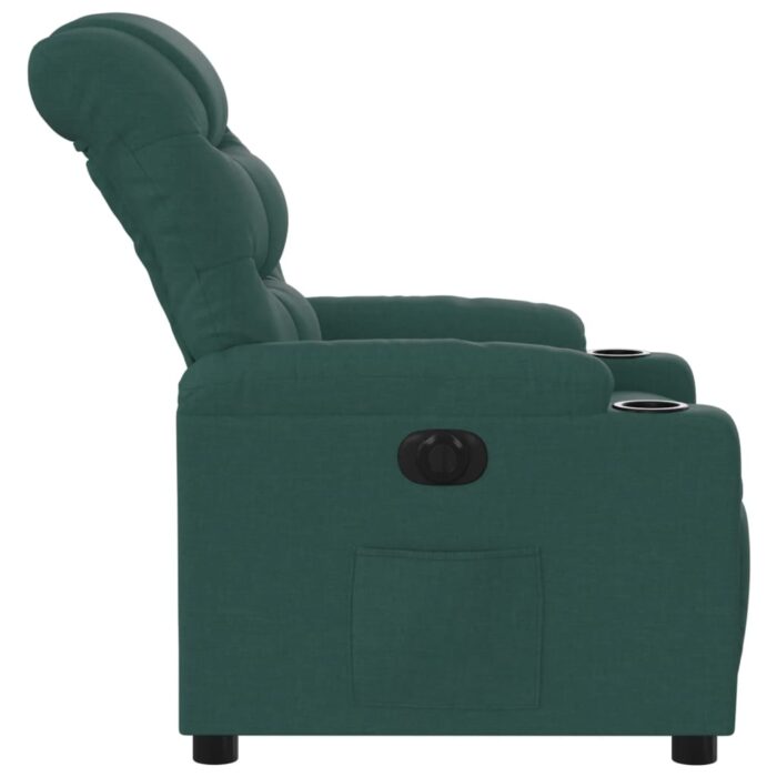 Fauteuil inclinable électrique Vert foncé Tissu – Image 7
