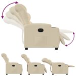 Fauteuil inclinable électrique Crème Tissu – Image 4