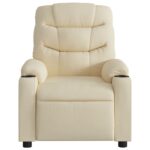 Fauteuil inclinable électrique Crème Tissu – Image 6