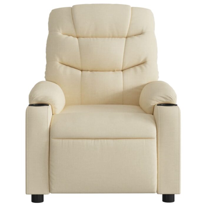 Fauteuil inclinable électrique Crème Tissu – Image 6