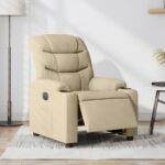 Fauteuil inclinable électrique Crème Tissu