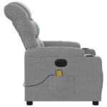 Fauteuil de massage inclinable électrique gris clair tissu – Image 7