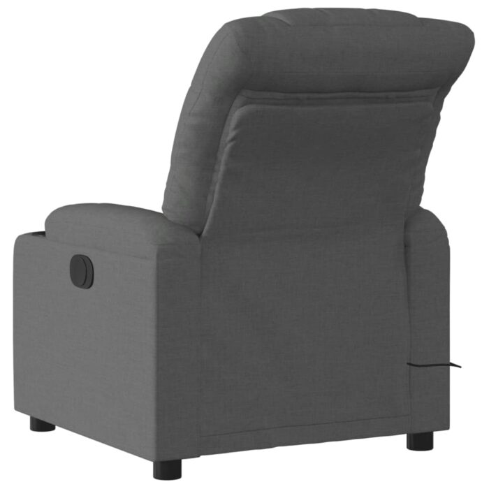 Fauteuil inclinable de massage électrique gris foncé tissu – Image 2