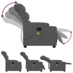 Fauteuil inclinable de massage électrique gris foncé tissu – Image 4