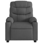 Fauteuil inclinable de massage électrique gris foncé tissu – Image 6