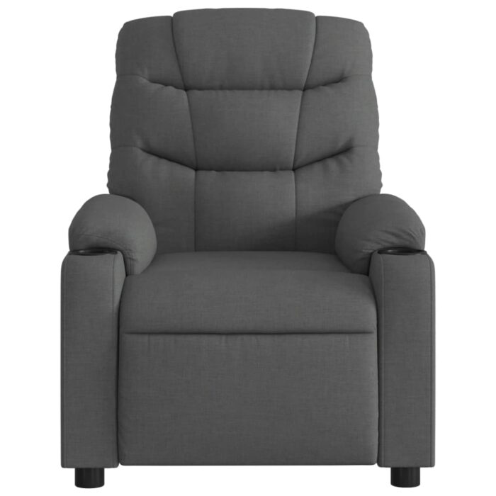 Fauteuil inclinable de massage électrique gris foncé tissu – Image 6
