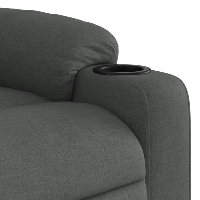Fauteuil inclinable de massage électrique gris foncé tissu – Image 8