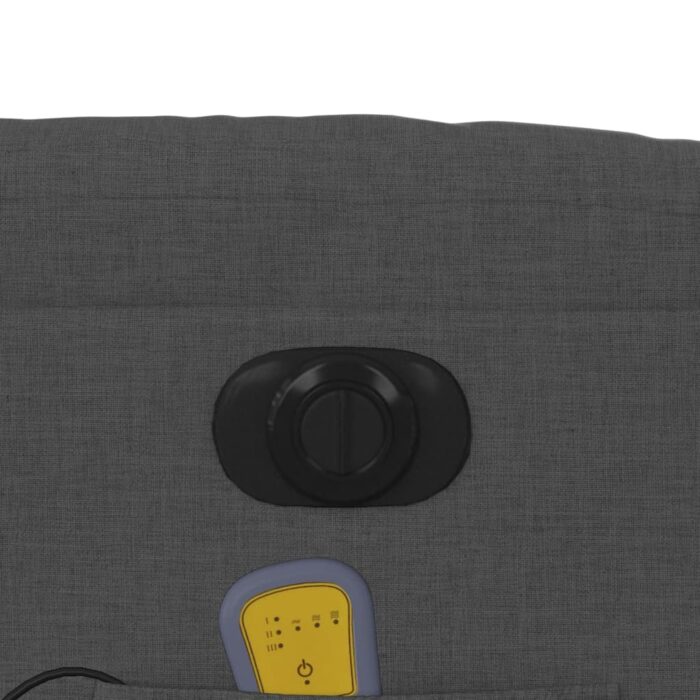 Fauteuil inclinable de massage électrique gris foncé tissu – Image 9