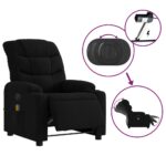 Fauteuil de massage inclinable électrique Noir Tissu – Image 3
