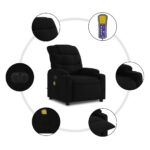 Fauteuil de massage inclinable électrique Noir Tissu – Image 5