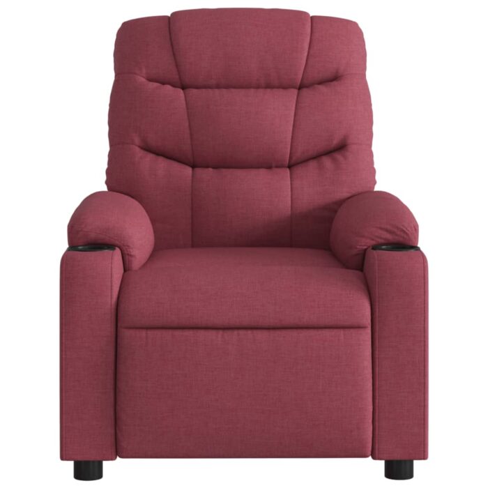 Fauteuil de massage inclinable électrique Rouge bordeaux Tissu – Image 6