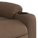 Fauteuil inclinable de massage électrique marron tissu – Image 8