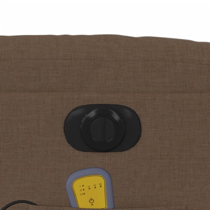 Fauteuil inclinable de massage électrique marron tissu – Image 9