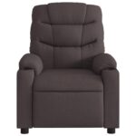 Fauteuil de massage inclinable électrique Marron foncé Tissu – Image 6