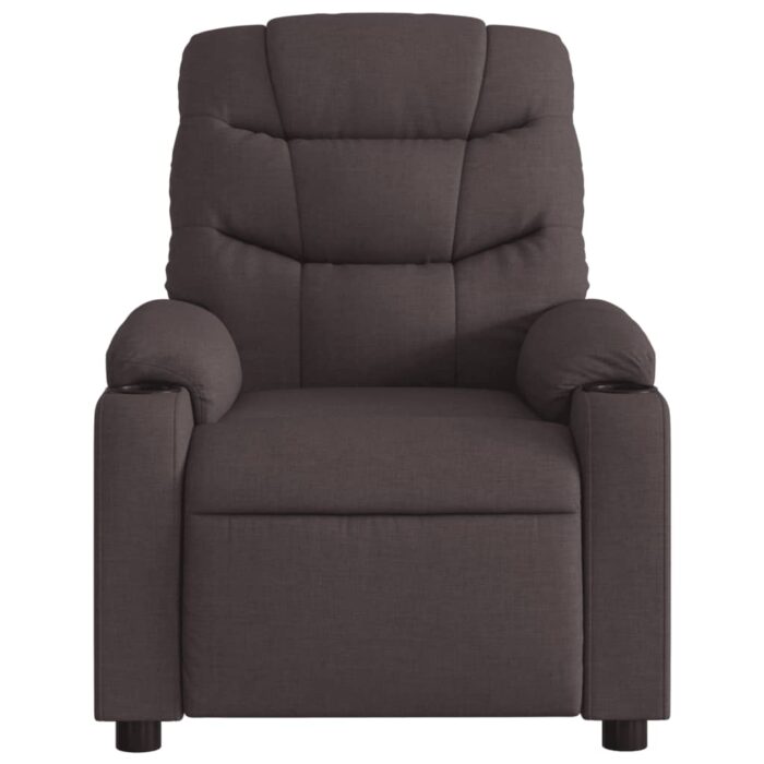 Fauteuil de massage inclinable électrique Marron foncé Tissu – Image 6