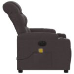 Fauteuil de massage inclinable électrique Marron foncé Tissu – Image 7
