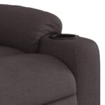 Fauteuil de massage inclinable électrique Marron foncé Tissu – Image 8