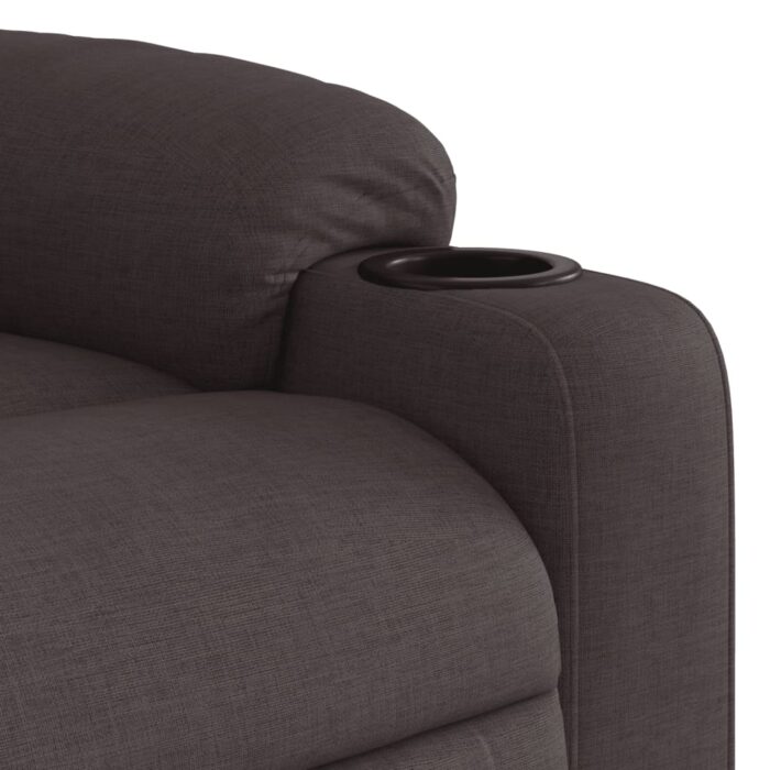 Fauteuil de massage inclinable électrique Marron foncé Tissu – Image 8