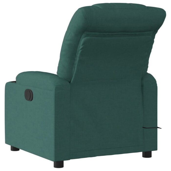 Fauteuil de massage inclinable électrique Vert foncé Tissu – Image 2