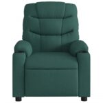 Fauteuil de massage inclinable électrique Vert foncé Tissu – Image 6