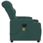 Fauteuil de massage inclinable électrique Vert foncé Tissu – Image 7