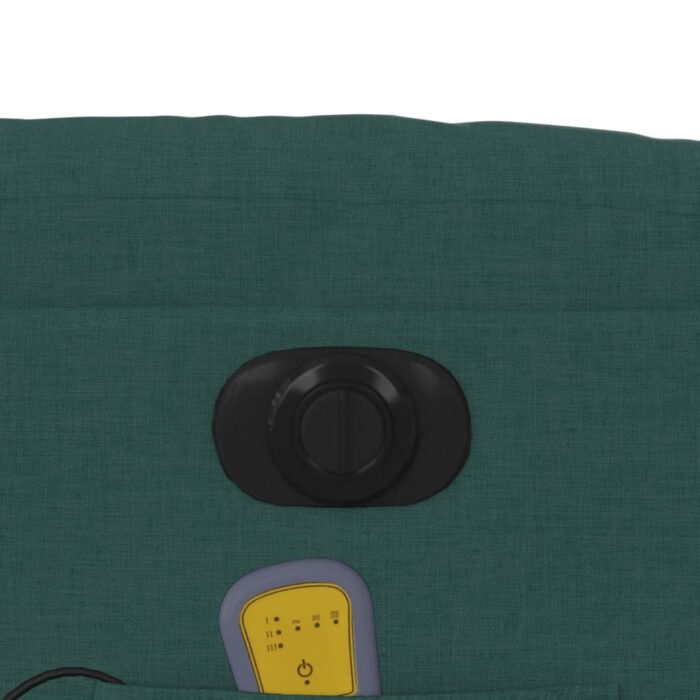 Fauteuil de massage inclinable électrique Vert foncé Tissu – Image 9